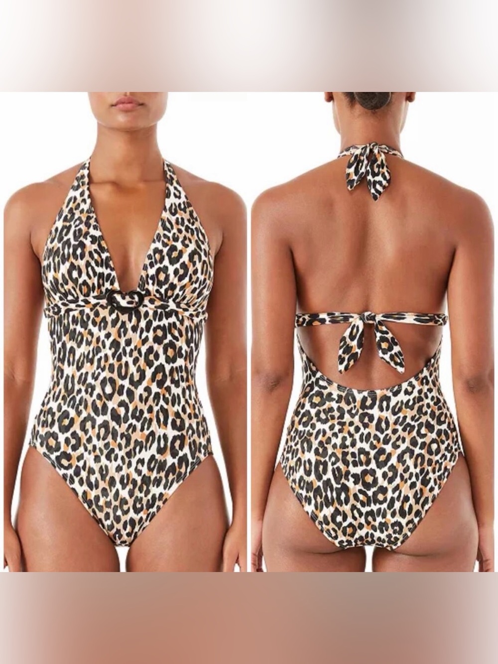 🌟NWT🌟 Kate Spade Leopard Print Halter One-Piece Swimsuit